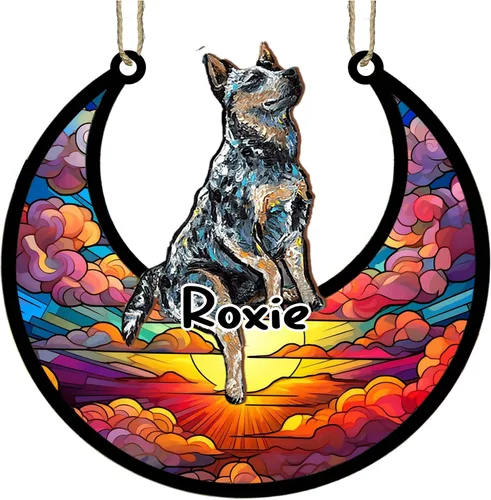 Vista 20 de LOVELYPOD Adorno de Navidad personalizado para perro pastor australiano, atrapasoles conmemorativo, adorno de Navidad de pastor australiano