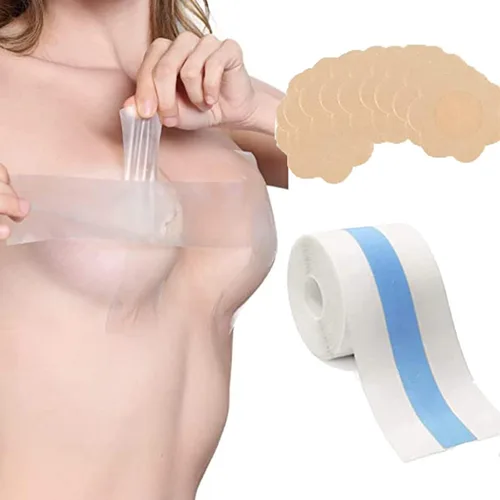 Vista 6 de Cinta adhesiva transparente para levantamiento de senos - Sujetador autoadhesivo transparente Push Up Cinta Atlética Invisible