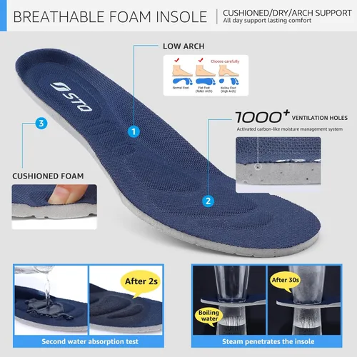 Vista 7 de STQ Zapatos para caminar para mujer con soporte de arco, cómodos tenis de entrenamiento para gimnasio