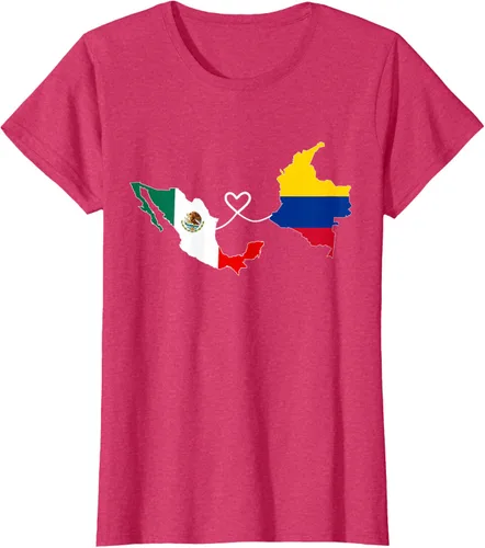 Vista 10 de Camiseta Half Colombian Half Mexican Flag Map DNA Mexico Colombia