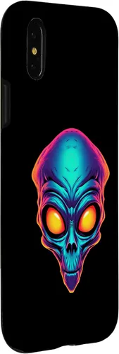 Vista 9 de iPhone 13 Pro Max Scary Alien Face UFO Alien Head Funny Alien Case