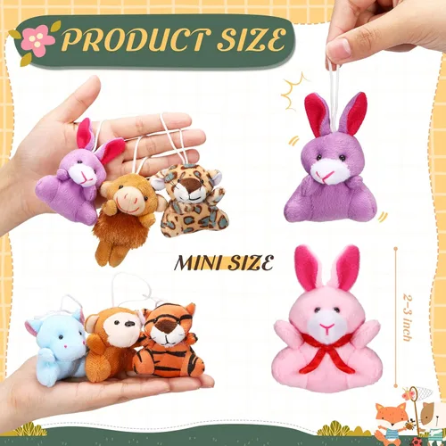 Vista 2 de Hungdao 500 piezas de mini animales de peluche, surtido de mini animales a granel, juguetes de animales pequeños, regalos de carnaval, premios