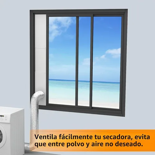 Vista 7 de LBG Products Kit de ventana de ventilación de secadora para manguera de ventilación de secadora de 4 pulgadas de diámetro, kit de placas de sellado