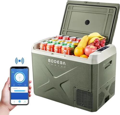 Vista 8 de BODEGACOOLER Refrigerador de Coche de 12 Voltios, Refrigerador de Coche de 34 Cuartos de Galón (32L) de Doble Zona, Congelador Portátil de 12V