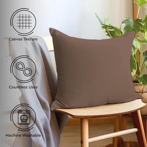 Vista 3 de Encasa XO Juego de 2 fundas de almohada de 12 x 12 pulgadas, color beige, sin rellenos, fundas de almohada de algodón para sala de estar, cama