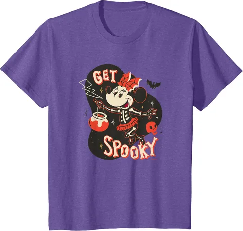 Vista 54 de Disney Disfraz de esqueleto de Minnie Mouse para Halloween, camiseta espeluznante Negro