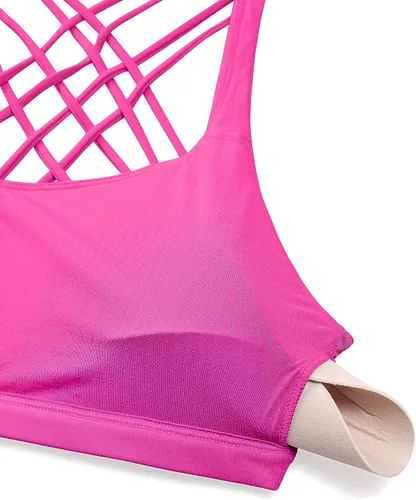 Vista 5 de CRZ YOGA - Sujetadores deportivos con tirantes delgados para mujer, brasier de yoga con relleno, sin varillas, espalda cruzada sexy, lindo