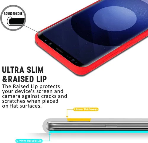 Vista 4 de GOOSPERY Soft Feeling Jelly para Samsung Galaxy S9 Case (2018) Cubierta de parachoques delgada sedosa (rojo)