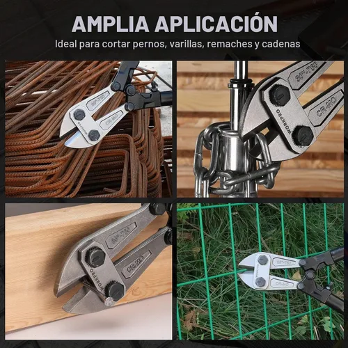 Vista 8 de WORKPRO Cortador de pernos de 30 pulgadas, hoja de acero al molibdeno cromado, cortador de pernos resistente con agarre de goma suave, herramienta
