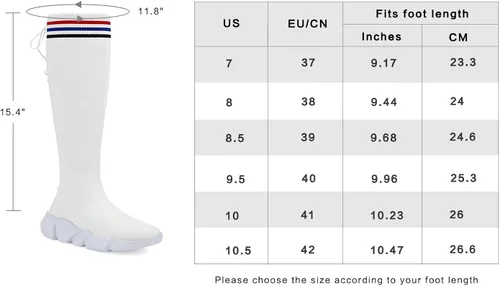 Vista 2 de Santiro Women Sock Boots Breathable Knit Fashion Shoes