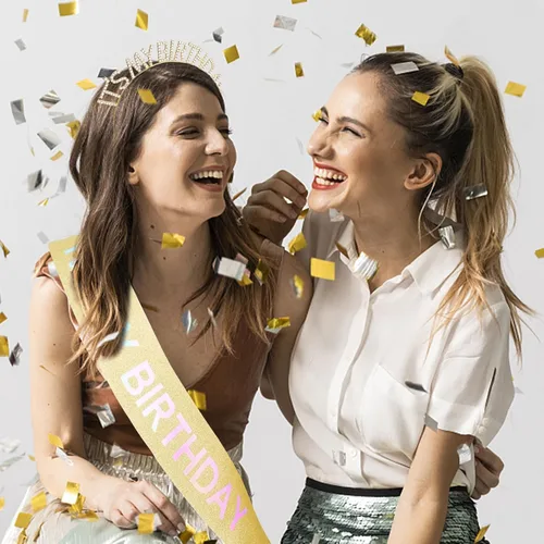 Vista 5 de Coronas de cumpleaños para mujer, juego de banda y diadema de cumpleaños, banda y tiara de cumpleaños de princesa, regalos de cumpleaños