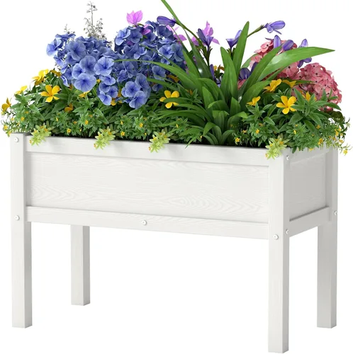 Vista 11 de Cama de jardín elevada pequeña de HDPE, jardinera elevada con patas, jardinera para exteriores resistente a la intemperie, camas elevadas para Aruba