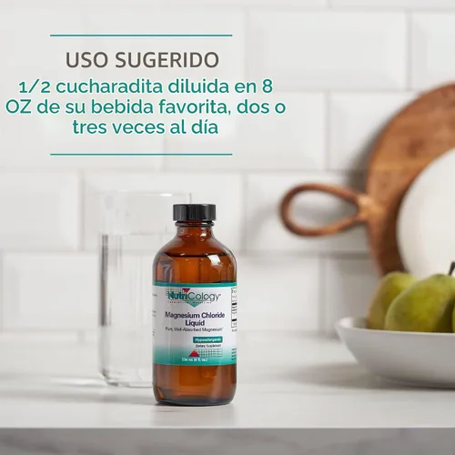 Vista 5 de NutriCology Cloruro de magnesio líquido - Soporte óseo, forma biodisponible - 8.0 fl oz (8 fl oz)