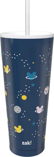 Vista 15 de Zak Designs Disney Minnie Mouse - Vaso de viaje de acero inoxidable con aislamiento al vacío con tapa a prueba de salpicaduras, incluye popote