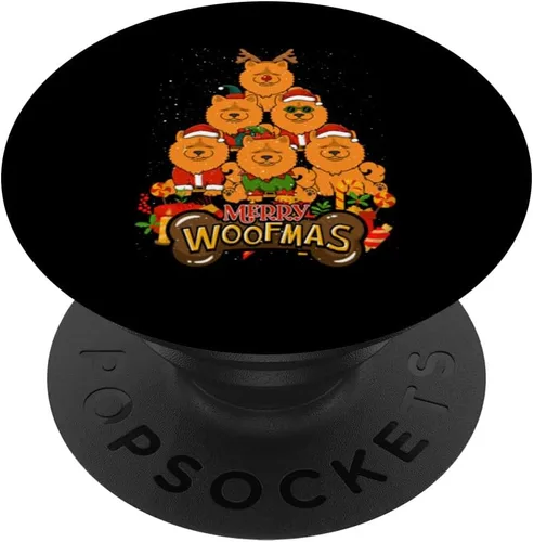 Vista 6 de Chow Chow Merry Christmas Tree Lights Dog X-Mas Dogs PopSockets MagSafe PopGrip for iPhone