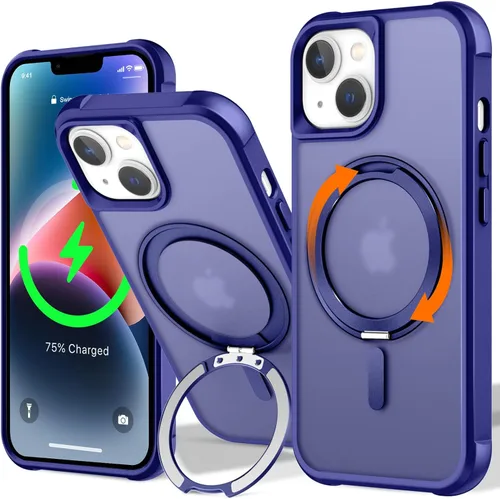 Vista 101 de UMIONE - Funda con diseño de anillo magnético giratorio de 360° para iPhone 11, soporte de bucle invisible integrado, compatible con Magsafe, funda