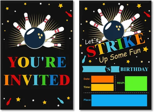 Vista 8 de Soiceu Invitaciones de cumpleaños de piscina para adolescentes neón, para chicos, con sobres, invitación a fiesta de cumpleaños de piscina