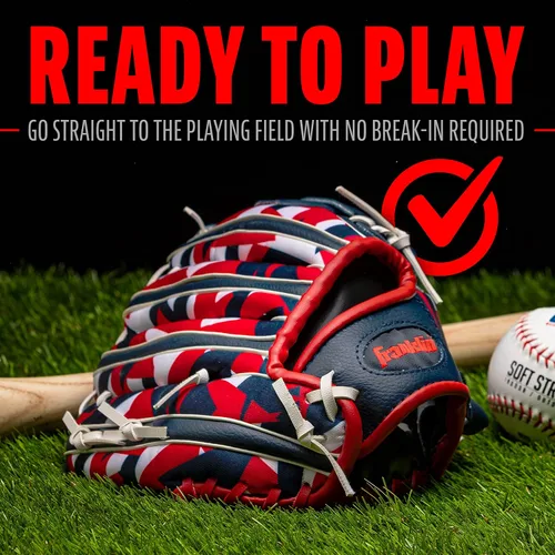 Vista 7 de Franklin Sports RTP Kids Tball Glove Azul marino/Rojo