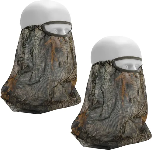 Vista 8 de Watayo 2 máscaras faciales de caza de camuflaje, máscara de malla transpirable ajustable para hombres