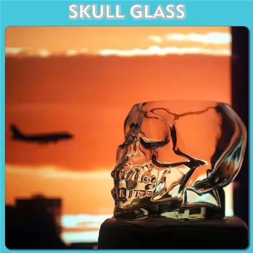 Vista 8 de Tvoip 2 vasos para cocina y comedor, vasos de estilo antiguo, vaso de calavera para servir bebidas mixtas de whisky escocés (2)