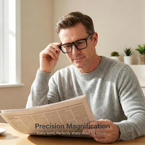 Vista 3 de AQWANO - Paquete de 3 gafas de lectura para hombres 2.0, lectores de computadora con bloqueo de luz azul, lectores cuadrados grandes