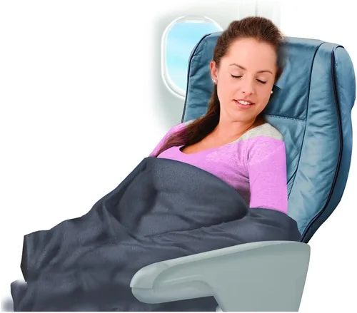 Vista 3 de Manta de forro polar de la marca Cloudz, 50" x 60", Negro