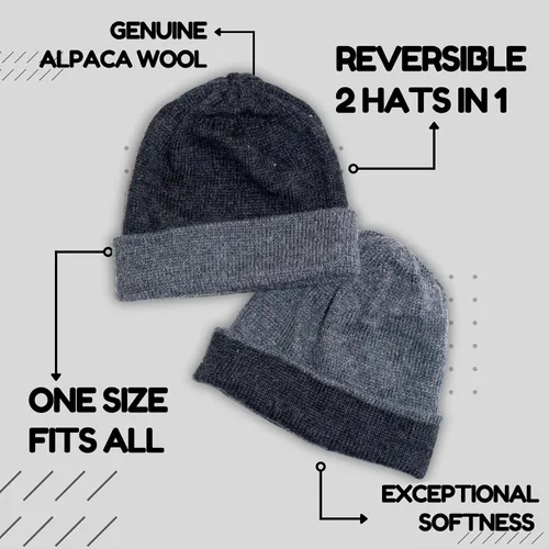 Vista 6 de Gamboa Sombrero de alpaca para hombres y mujeres, gorros de invierno de lana cálida peruana