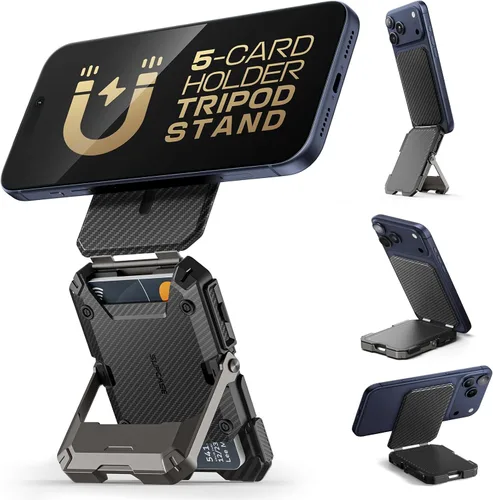 Vista 15 de SUPCASE para cartera MagSafe con soporte, cartera magnética para hombres, [contiene 5 tarjetas] [soporte ajustable] [bloqueo RFID] soporte