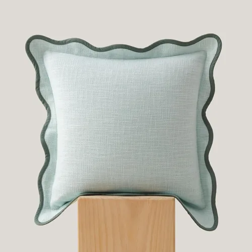 Vista 10 de Fundas de almohada festoneadas de doble puntada, 100% algodón, juego de 2 fundas de almohada decorativas bohemias de 18 x 18 pulgadas, hechas