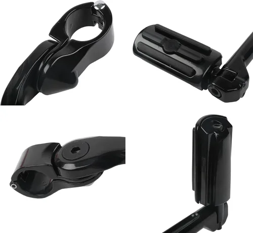 Vista 5 de XFMT - Estribos de color negro mate para motocicleta, 1.25 pulgadas, incluye kit de montaje