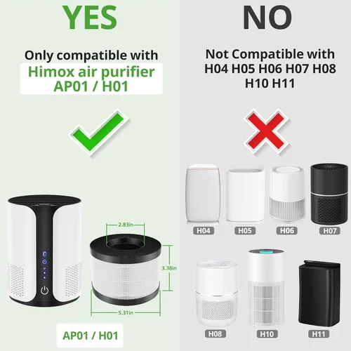 Vista 2 de Filtro AP01 solo compatible con el purificador de aire Himox AP01(H01), filtración de 3 etapas de alta eficiencia para filtro de repuesto Himox