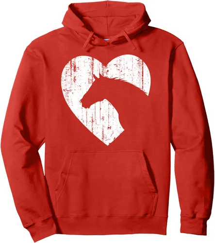 Vista 14 de Sudadera con capucha con estampado gráfico ecuestre y silueta de corazón de caballo para vaquera, Negro, S