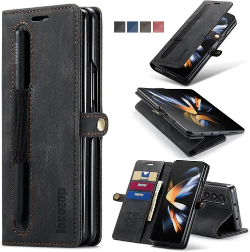 Vista 20 de Funda tipo cartera para Samsung Galaxy Z Fold 3 con soporte para bolígrafo S, color negro