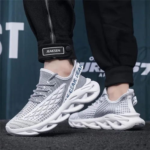 Vista 6 de GSLMOLN Zapatos deportivos para correr en carretera para hombre, antideslizantes, atléticos, de moda, para entrenamiento, gimnasio, correr, casual