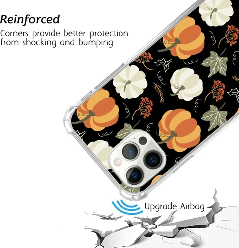 Vista 3 de Funda para iPhone 13 Pro Max con diseño de hojas de otoño y calabaza compatible con iPhone 13 Pro Max, funda de teléfono de Acción de Gracias