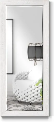 Vista 9 de Espejo de maquillaje rectangular, espejo de pared con marco de madera desgastada para decoración del hogar, se puede colgar de forma vertical u Negro