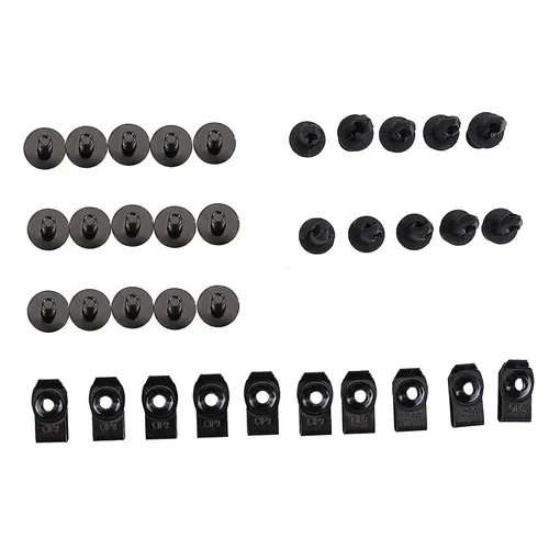 Vista 4 de 35 pernos para el cuerpo y clips de tuerca en U, 35 piezas de parachoques para parachoques de parachoques, clips de retención de automóvil