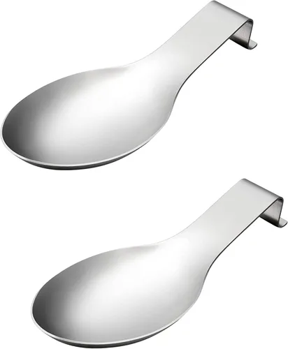 Vista 5 de Dependable Industries Inc. Essentials Soporte de cuchara de acero inoxidable con acabado cepillado, resistente, apto para lavavajillas para cocina