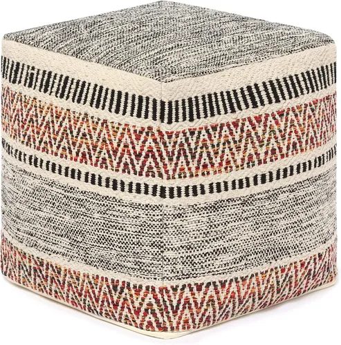Vista 10 de REDEARTH · Puf otomano acolchado con relleno, textura de almacenamiento, cubo de granos, puf, reposapiés para sala de estar, dormitorio, guardería