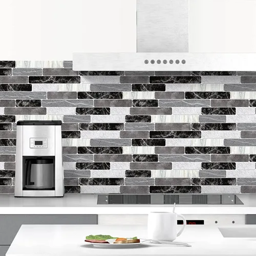 Vista 11 de WENMER Papel tapiz para salpicaduras de cocina, papel de pared impermeable para baño, papel tapiz autoadhesivo extraíble para salpicaduras