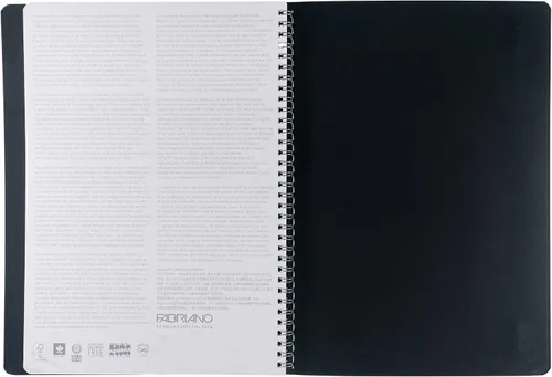 Vista 8 de Fabriano Ecoqua Plus - Cuaderno oculto en espiral, 8.3 x 11.7 pulgadas, A4, punteado, negro