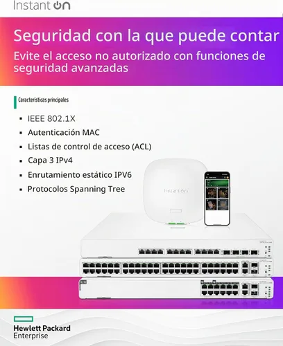 Vista 8 de Aruba Instant On 1960 Switch Inteligente de 48 Puertos Gb-48x 1G 2X SFP+ 2x10GBase-T (JL808A#ABA)