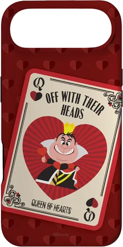 Vista 27 de Disney Carcasa para iPhone 17, diseño de villanos, la reina de corazones con sus cabezas, color rojo