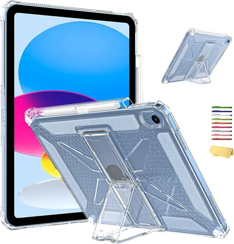 Vista 18 de Clear Stand Case for iPad Air 3 (Air 3rd Generation) 10.5 inch 2019 & iPad Pro 10.5 inch 2017 with Pencil Holder/Kickstand Soft TPU Back Silicone