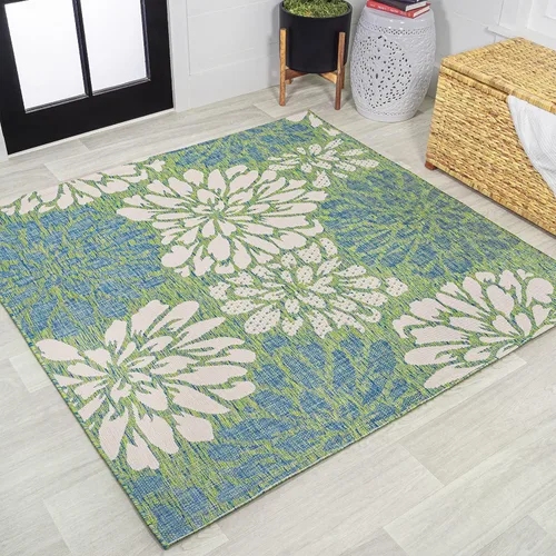 Vista 36 de JONATHAN Y Alfombra Corredor de Tejido Texturizado Floral para Interiores y Exteriores 2X8 Marrón/Crema, Zinnia Moderna para Patio Trasero, Patio