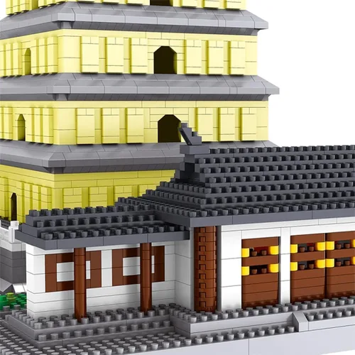 Vista 4 de JOMIOD Chinese Architecture - Juego de bloques de construcción de 4925 piezas de bloques de construcción de pagoda de ganso salvaje, arquitectura