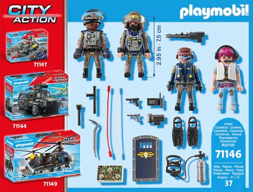 Vista 5 de Playmobil Conjunto de figuras de policía táctica