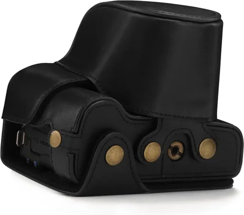 Vista 2 de MegaGear Canon EOS M50 - Funda de piel sintética para cámara, color negro