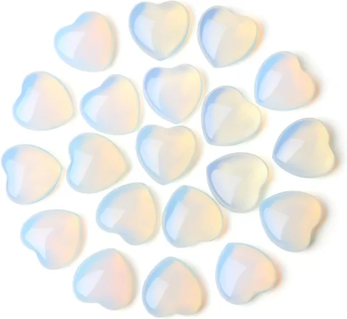 Vista 9 de 20 piezas de cristales de amatista, piedras curativas en forma de corazón, cristal pulido, morado natural, lindo bolsillo pulgar, reiki, juego al