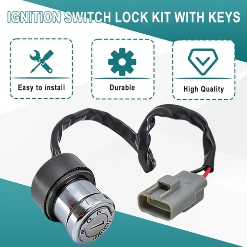 Vista 6 de QYMOTO 9GQ0-010100 Kit de bloqueo de interruptor de encendido con llaves compatible con CFMOTO CFORCE 400 500 2016-2022 (2 cables)
